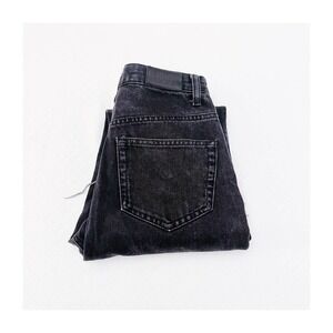 BDG Mom High Rise Black Distressed Denim Jeans Braided Details SZ25